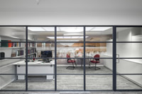 This renovated office benefits from a number of striking internal steel screens which feature throughout and contribute to the amount of natural daylight.